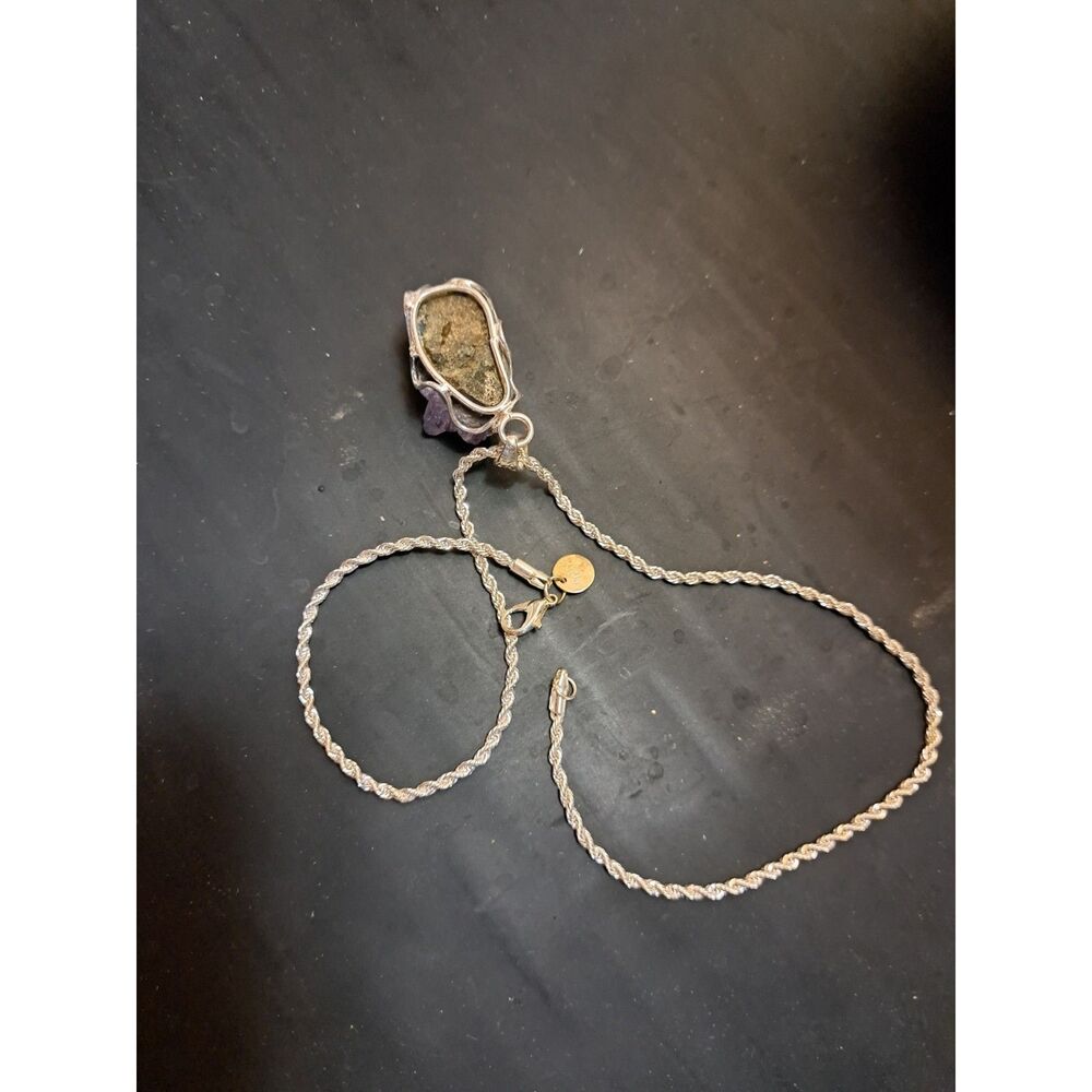 Artisan Crafted Rough Cut Amethyst Solitaire Pend… - image 7